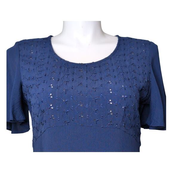 Vintage 90s Empire Waist Maxi Dress 12 Cottagecore Country Prairie Modest Demure - Picture 3 of 5